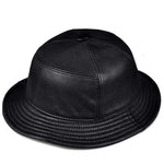 Carregue a imagem no visualizador da Galeria, Korean Fashion ACC Unisex Genuine Leather Bucket Hats Men Women Casual Fishing Caps Male Fitted Black Basin Cap Sombrero Mujer  Amaijoin
