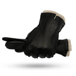 Carregue a imagem no visualizador da Galeria, hand-stitched deerskin gloves men warm soft men&#39;s black corrugated gloves 70% wool lining warm in autumn and winter man mitten  Amaijoin
