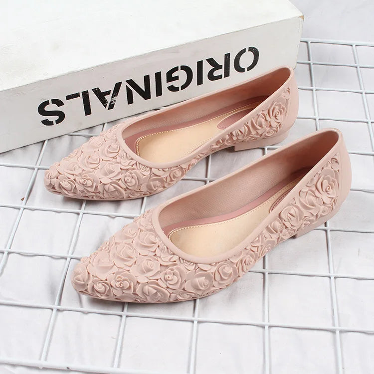 2021 new summer cutout jelly shoes woman breathable loafers hollow out jelly flats  ladies beach shoes pvc espadrilles for women  Amaijoin