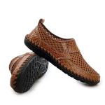 Carregue a imagem no visualizador da Galeria, MIXIDELAI Genuine Leather Summer Breathable Soft Male Mesh Shoes For Men Adult Walking Casual Quality Light Net Footwear 2019  Amaijoin
