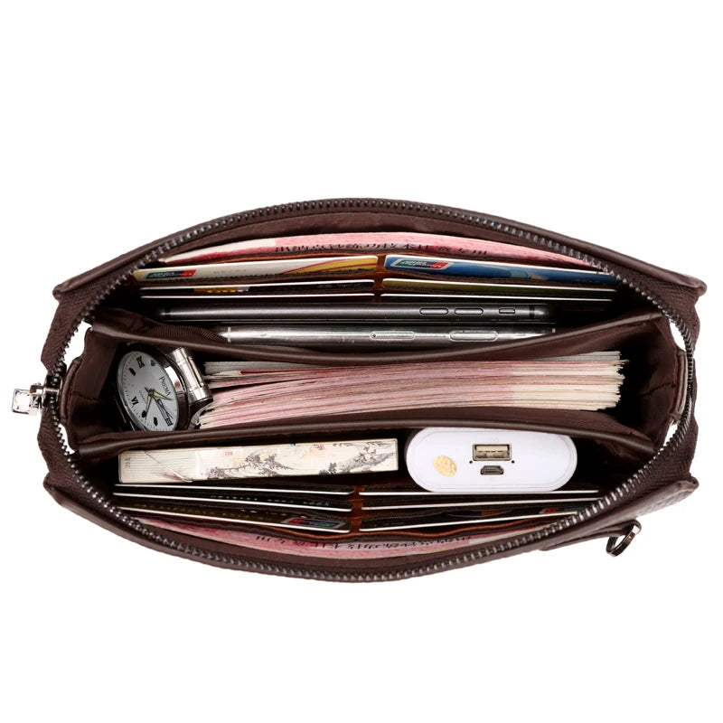 KANGAROO Luxury Brand Men Clutch Bag Leather Long Purse Password Money Bag Business wristlet Phone Wallet Male Casual Handy Bags  Amaijoin