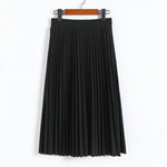 Carregue a imagem no visualizador da Galeria, New Fashion Women&#39;s High Waist Pleated Solid Color Half Length Elastic Skirt Promotions Lady Black Pink  Amaijoin
