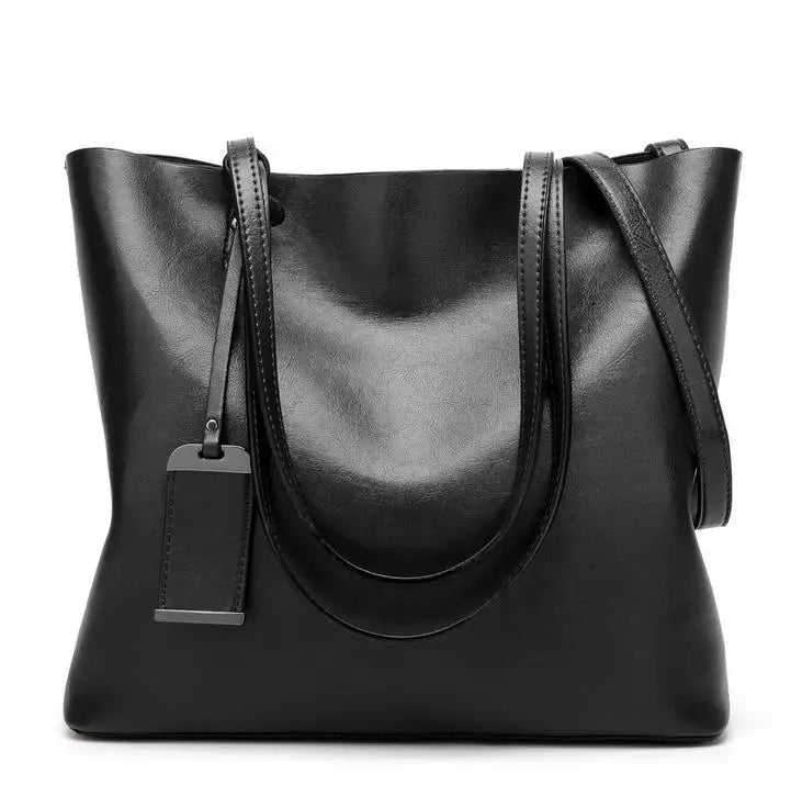 Waxing Leather bucket bag Simple Double strap handbag shoulder bags For Women 2024 All-Purpose Shopping tote sac bolsa feminina  Amaijoin