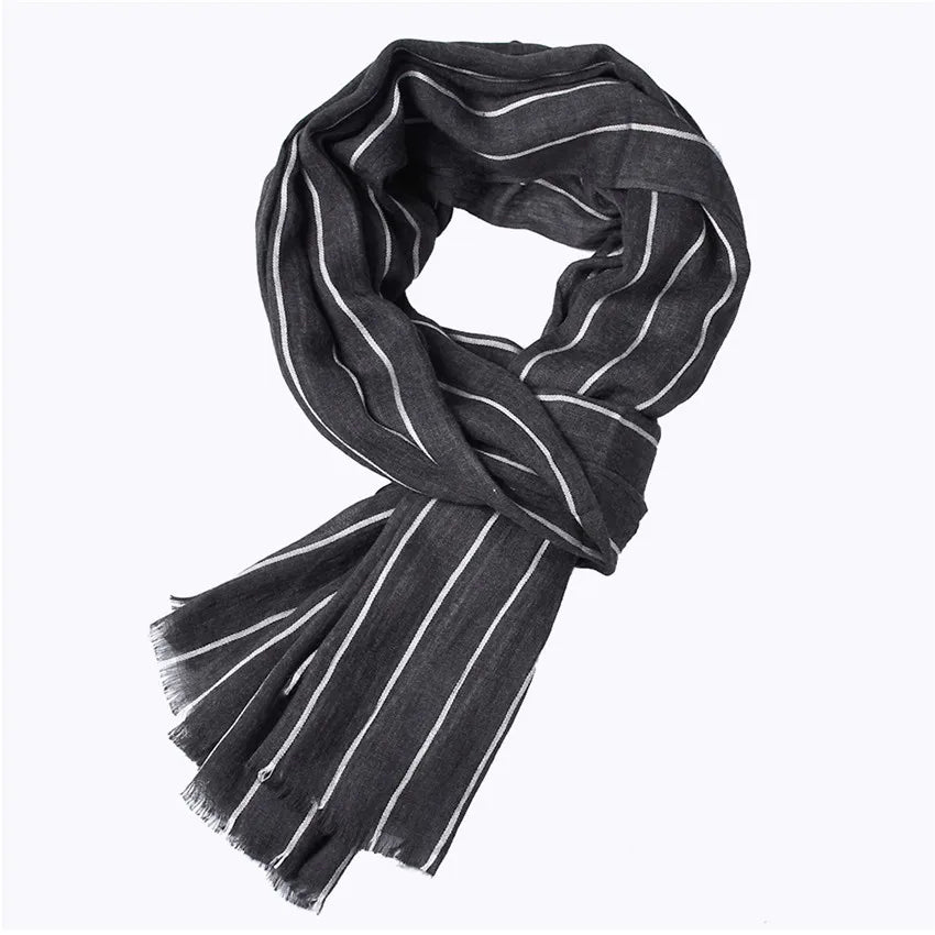 Winter designer scarf men striped cotton scarf female & male brand shawl wrap knit cashmere bufandas Striped scarf with tassels  Amaijoin