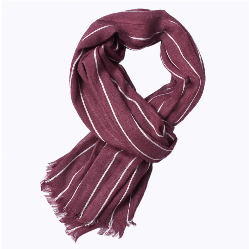 Winter designer scarf men striped cotton scarf female & male brand shawl wrap knit cashmere bufandas Striped scarf with tassels  Amaijoin