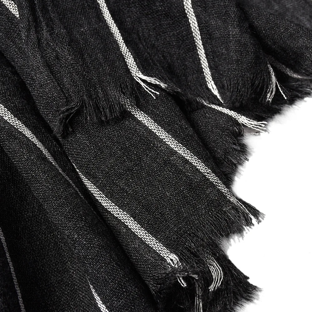 Winter designer scarf men striped cotton scarf female & male brand shawl wrap knit cashmere bufandas Striped scarf with tassels  Amaijoin