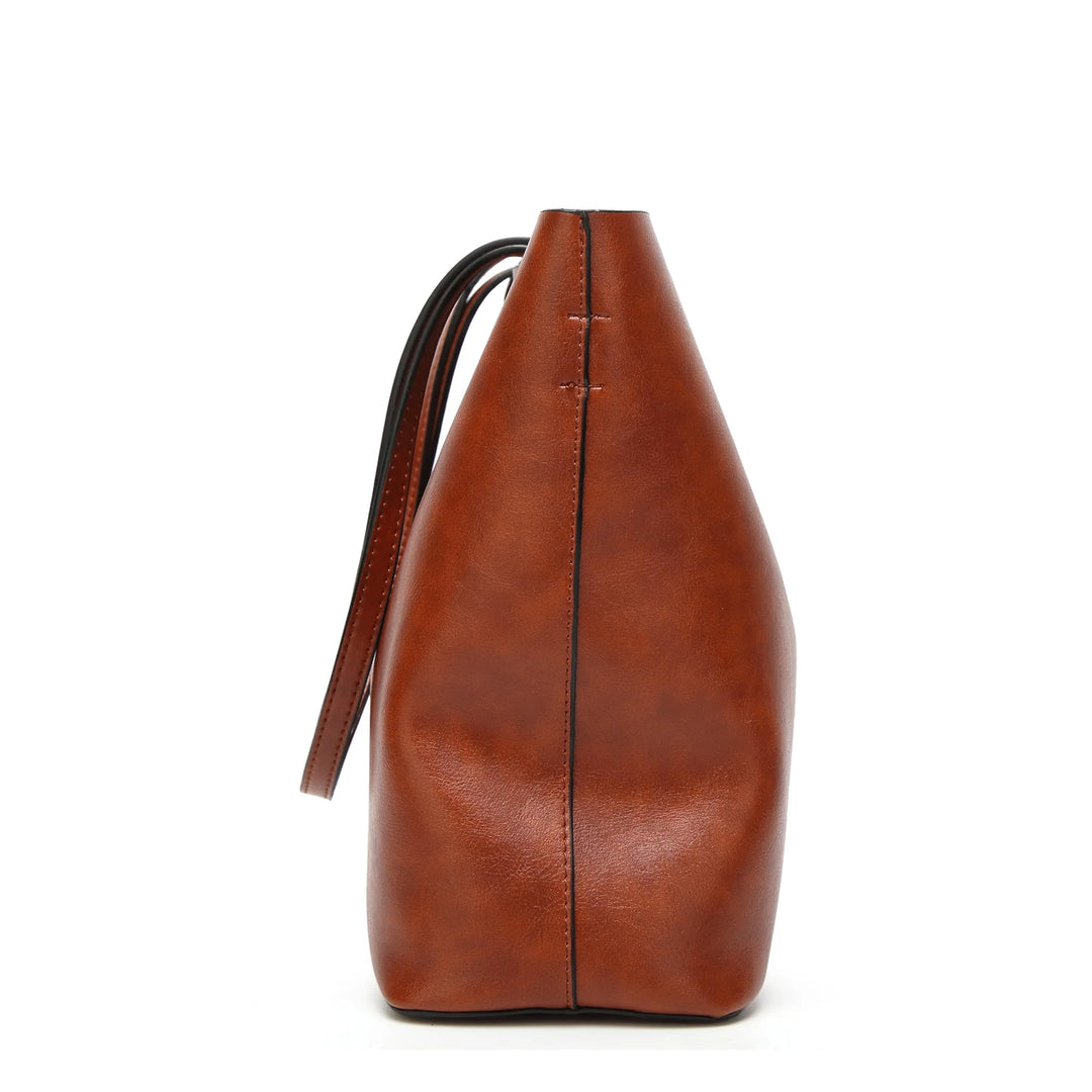 Waxing Leather bucket bag Simple Double strap handbag shoulder bags For Women 2024 All-Purpose Shopping tote sac bolsa feminina  Amaijoin