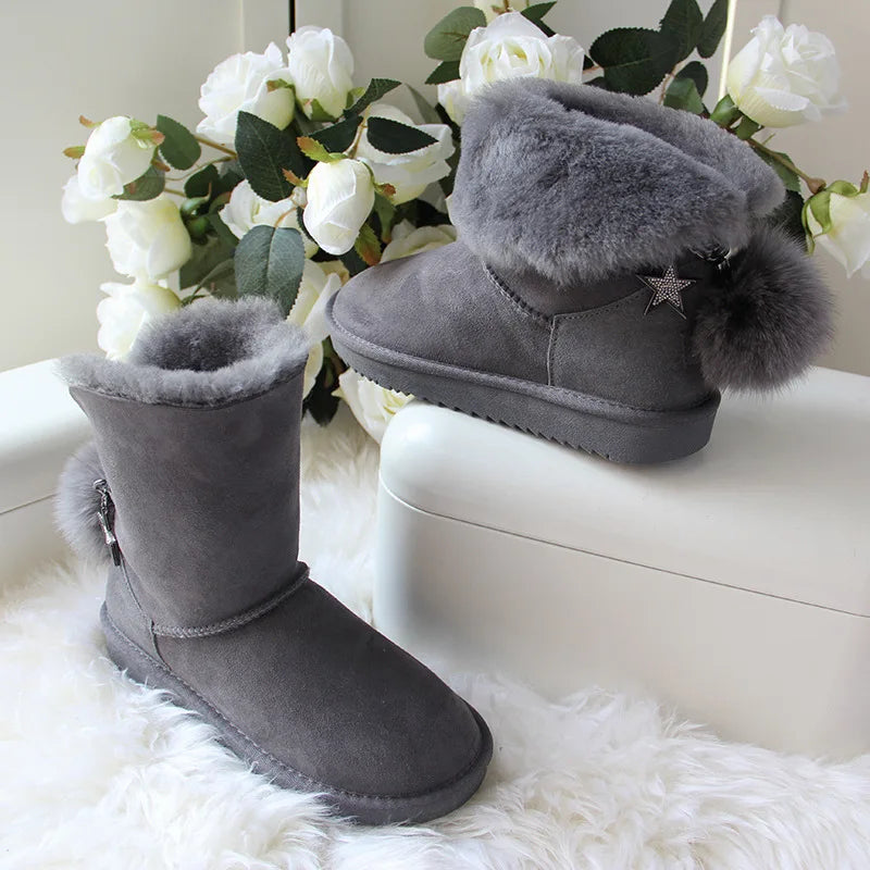 New Arrival Australia Classic Women Boots Women's Genuine Sheepskin Leather Snow Boots Women Shoes  Amaijoin