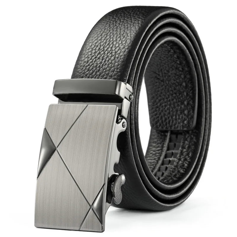 Men Belt Metal Luxury Brand Automatic Buckle Leather High Quality Belts for Men Business Work Casual Strap ZDP001A  Amaijoin