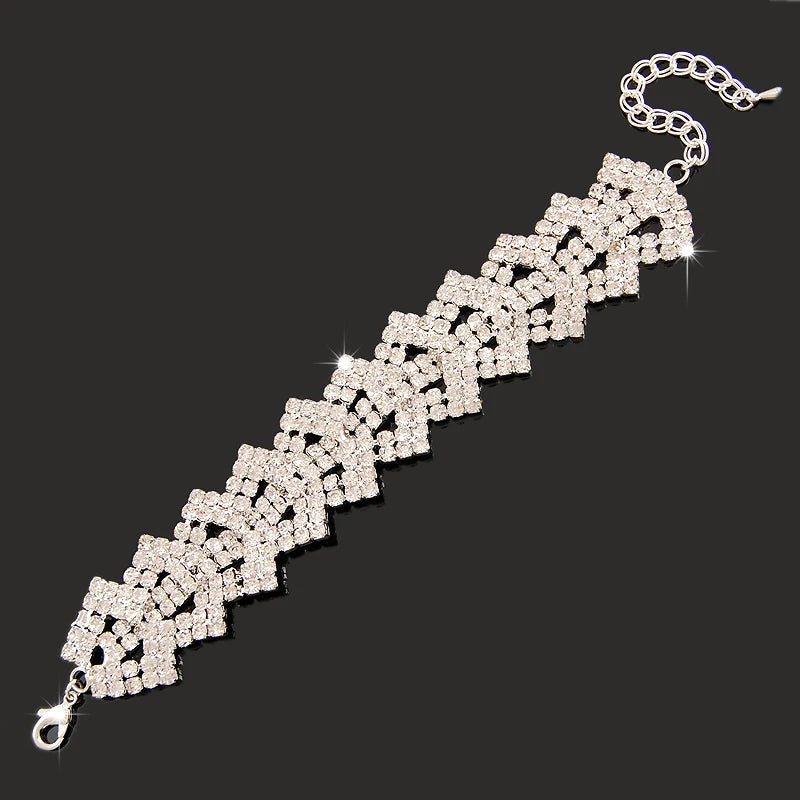 New Fashion Charm Bracelets 925 Silver AAAAA Zircon Crystal Women Bracelet Wedding Engagement Luxury Jewelry  Amaijoin