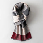 Carregue a imagem no visualizador da Galeria, Men Pure Wool Scarf for Winter Plaid Warm Neck Scarves Classic Business 100% Wool Shawls Wraps Cashmere Long Scarf Foulard Homme  Amaijoin
