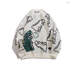 Load image into Gallery viewer, FGKKS Sweater Men Harajuku Fashion Knitted Hip Hop Dinosaur Cartoon Pullover O-Neck Oversize Casual Couple Male Sweaters  Amaijoin
