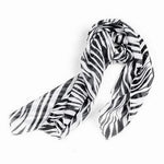 Carregue a imagem no visualizador da Galeria, SODIAL(R) Black White Chiffon Zebra Strips Striped Women Shawl Scarves Wrap Pashmina Gift  Amaijoin
