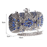 Load image into Gallery viewer, Women Clutch Party Luxury Blue Evening Bag Wedding Purse Crystal Chain Shoulder Bag High Quality Rhinestone Female Clutch  Amaijoin
