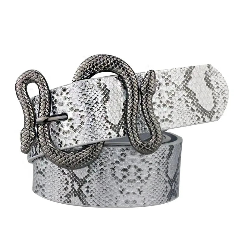 Maikun Belts for Women Snake Shape Pin Buckle Belt High Quality Leather Women Belt PU Waistband  Amaijoin