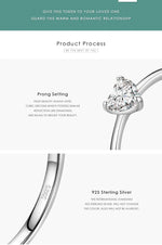 Load image into Gallery viewer, Modian Authentic 925 Sterling Silver Simple Love Heart AAAAA Zirconia Sparkling Finger Ring For Women Female Wedding Jewelry  Amaijoin
