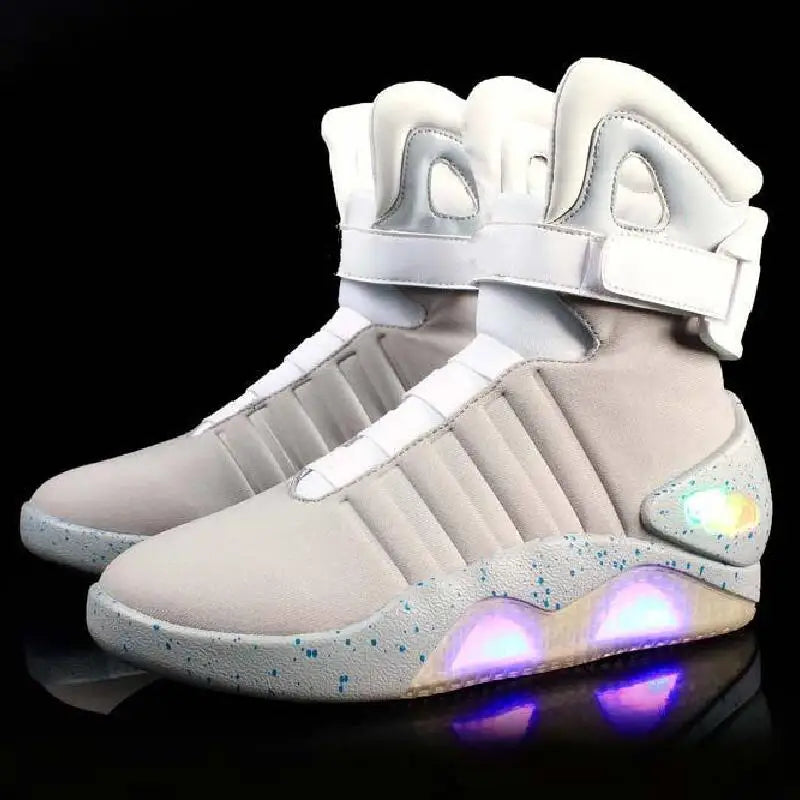 7ipupas New Boots for Men,Women,USB Rechargeable Glowing Shoes Man Winter Boots Party Shoes Cool Soldier Boots Back to Future  Amaijoin