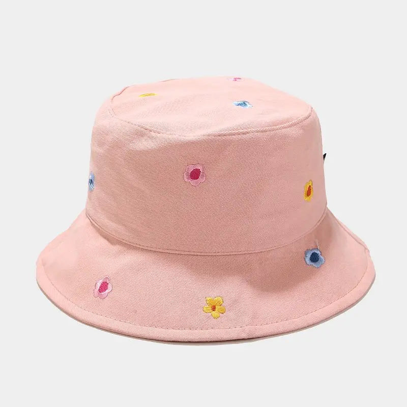 LDSLYJR Cotton Flower Embroidery Bucket Hat Fisherman Hat Outdoor Travel Hat Sun Cap Hats for Men and Women 250  Amaijoin