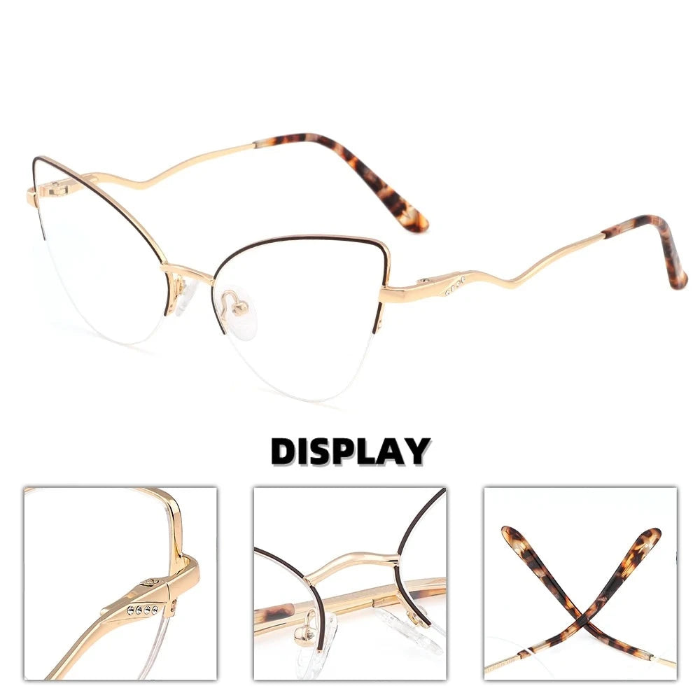 Fashion Women Cat Eye Photochromic Reading Glasses Butterfly Brand Design Frame Blue Light Blocking Customized Prescription  Amaijoin