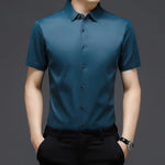 Carregue a imagem no visualizador da Galeria, 2022 designer solid mens shirts for men clothing korean fashion summer short sleeve shirt luxury dress casual clothes jersey 501  Amaijoin
