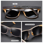 Carregue a imagem no visualizador da Galeria, GM Luxury Skateboard Wood Sunglasses Vintage Black Frame Wooden Sunglasses Women Polarized Men&#39;s Bamboo Wood Sunglasses S5832  Amaijoin
