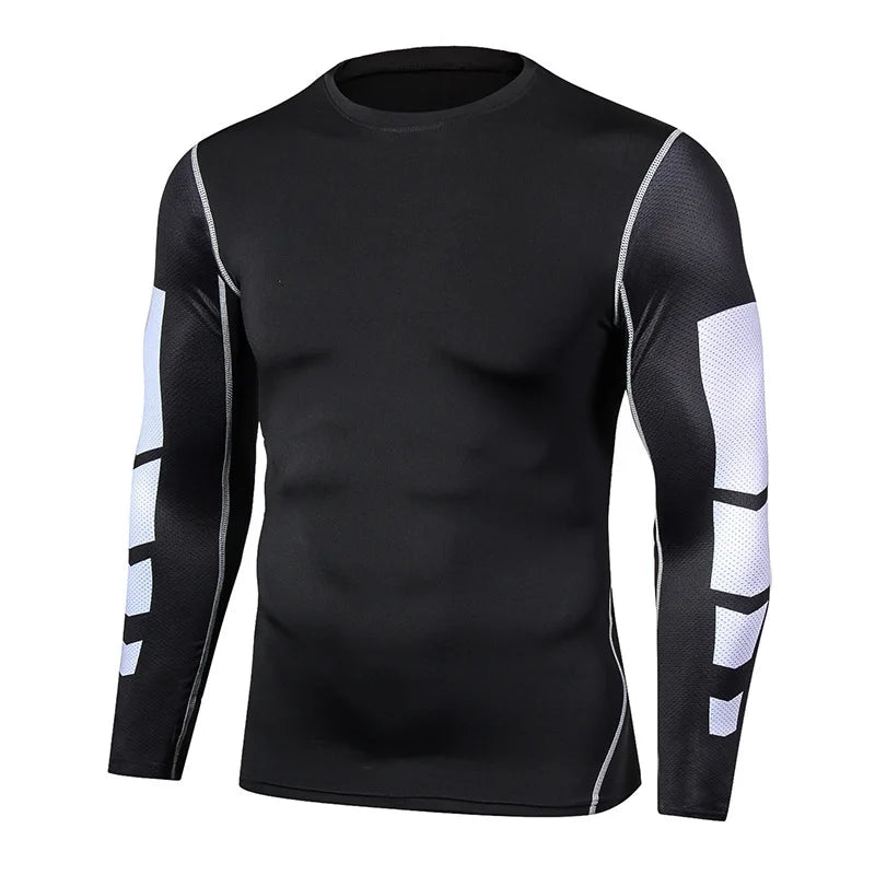 Men's T-shirt Men Running Sport T Shirt Men Compression Fitness Tops Tee Quick DryTight Training Gym Sport Running Shirts Jersey  Amaijoin