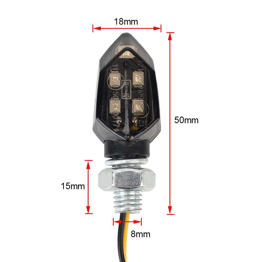 LED Turn Signal Light Super Bright 2pcs Motorcycle Mini Universal Led Motorbike  Lampe Amber Blinker LED Indicators Light  Amaijoin