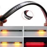 Carregue a imagem no visualizador da Galeria, 48LED Motorcycle Light Bar Strip Tail Turn Signal Light &amp; DRL Amber White Moto Flasher Ring Fork Strip Lamp Flashing blinker 12V  Amaijoin
