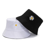 Carregue a imagem no visualizador da Galeria, Unisex Bucket Hat Double-Side Outdoor Fishing Cap Women Men Sunscreen Hats Daisy Embroidery Fisherman Caps Double Wear Hats  Amaijoin
