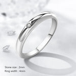 Load image into Gallery viewer, Buyee 925 Sterling Silver Thin Ring Finger Light White Zircon Ring For Woman Man Fashion Family Party Fine Jewelry Circle  Amaijoin
