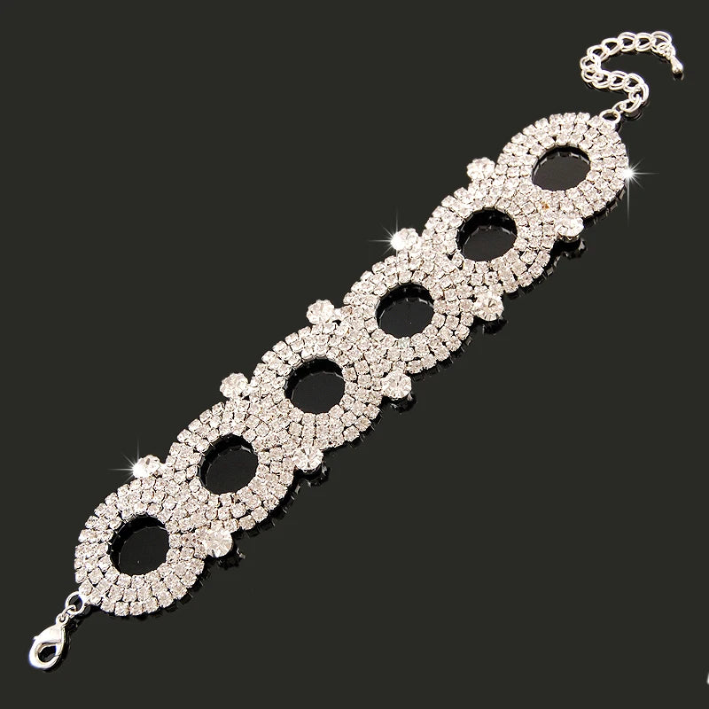 New Fashion Charm Bracelets 925 Silver AAAAA Zircon Crystal Women Bracelet Wedding Engagement Luxury Jewelry  Amaijoin