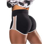 Carregue a imagem no visualizador da Galeria, High Waist Side Hollow Out Sport Shorts Women Stitching Stretchy Trousers Plus Size Slim Fit Black Short Pants Run Exercise Yoga  Amaijoin
