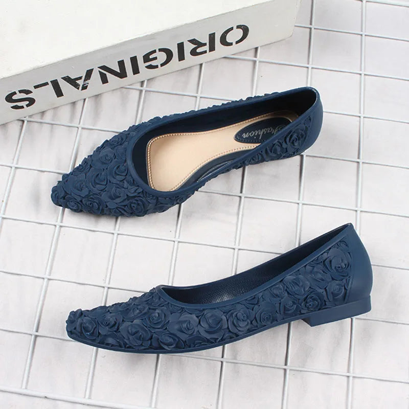 2021 new summer cutout jelly shoes woman breathable loafers hollow out jelly flats  ladies beach shoes pvc espadrilles for women  Amaijoin