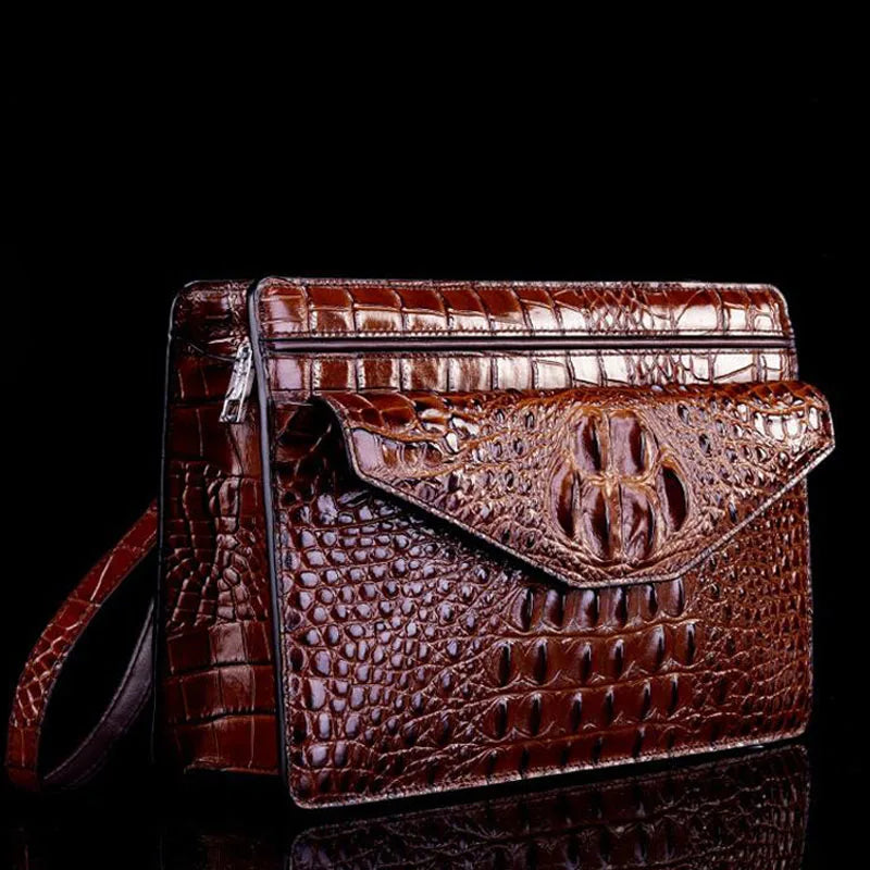 2024 New Product Trendy Fashion Clutch Real Cowhide Wallet High-Quality Crocodile Pattern Famous brand multi-function wallet  Amaijoin