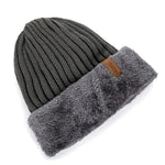 Carregue a imagem no visualizador da Galeria, New Unisex Thick Winter Hat Keep Warm Add Fur Lined Flanging Cap Stylish Beanie Hats For Men Women Warm Outdoor Knitted Hat  Amaijoin
