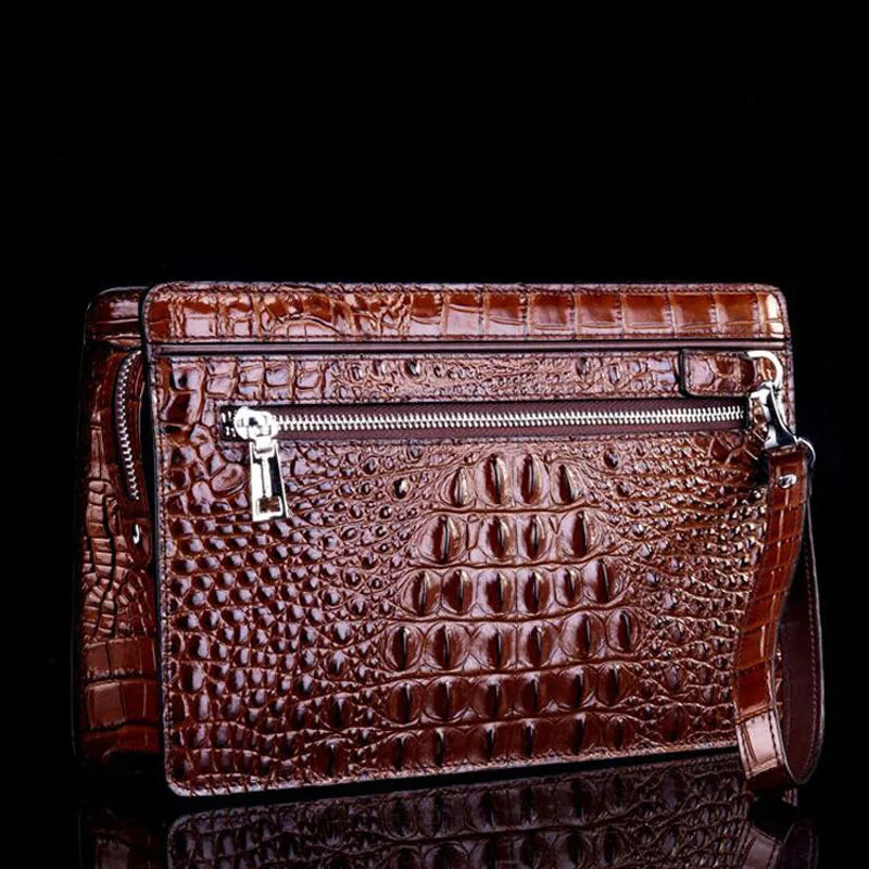 2024 New Product Trendy Fashion Clutch Real Cowhide Wallet High-Quality Crocodile Pattern Famous brand multi-function wallet  Amaijoin