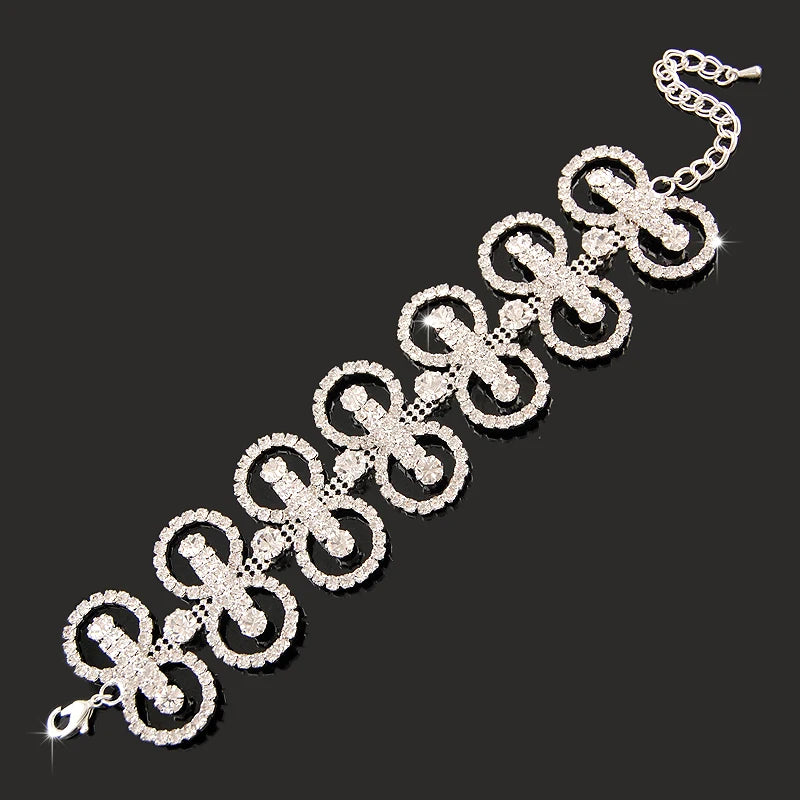 New Fashion Charm Bracelets 925 Silver AAAAA Zircon Crystal Women Bracelet Wedding Engagement Luxury Jewelry  Amaijoin