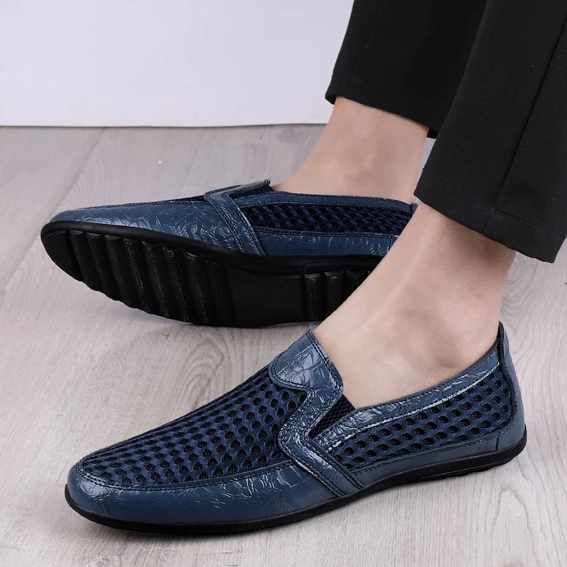 New Summer Men's Casual Shoes Breathable Mesh Men's Shoes Fashion Men Loafers Outdoor Non-slip Sneakers Light Walking Shoes  Amaijoin