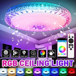 Carregue a imagem no visualizador da Galeria, 300W Smart Lamp Ceiling RGB LED Lights Dimmable APP Control Bluetooth Speaker Home Bedroom Living Room Ambient Light  Amaijoin
