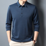 Carregue a imagem no visualizador da Galeria, Men&#39;s Business Casual Polo Long Sleeve T-shirt Summer Comfortable  Solid Cotton Top  Amaijoin
