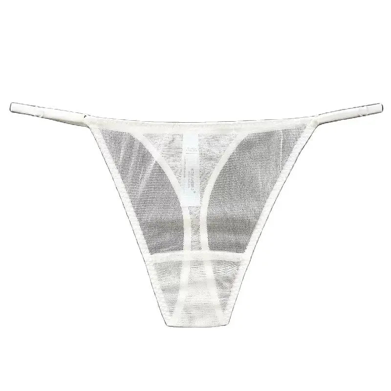 BirdTree 100%Real Silk Sexy Briefs, Women's Mesh Solid Thong, Transparent Erotic Basic T-back, 2024 Spring Summer New P41944QM  Amaijoin