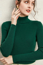 Carregue a imagem no visualizador da Galeria, New Turtleneck Jumper Woman Knitted Blouses Fashion Ladies Sweaters Winter Thermal Striped Long Sleeve Autumn Warm Tops Bacis  Amaijoin
