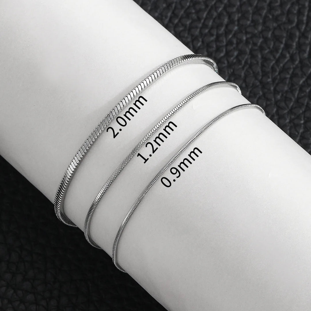 Simple MEN Stainless Steel Square Snake Bone Chain Bracelet Hip-Hop Jewelry Trendy Party Accessories Bracelet For Women  Amaijoin