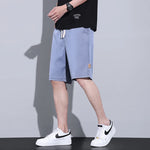 Carregue a imagem no visualizador da Galeria, Summer Soft Cosy Lyocell Fabric Men&#39;s Denim Shorts Thin Loose Pants Drawstring Elastic Waist Korea Casual Short Plus Size M-5XL  Amaijoin
