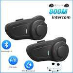 Load image into Gallery viewer, 2Pcs X2 Intercom Headset Motorcycle Helmet Interphone BT5.0 For 2 Rider 800M Full Dupex Talking Hands-free Communicator FM IP65  Amaijoin
