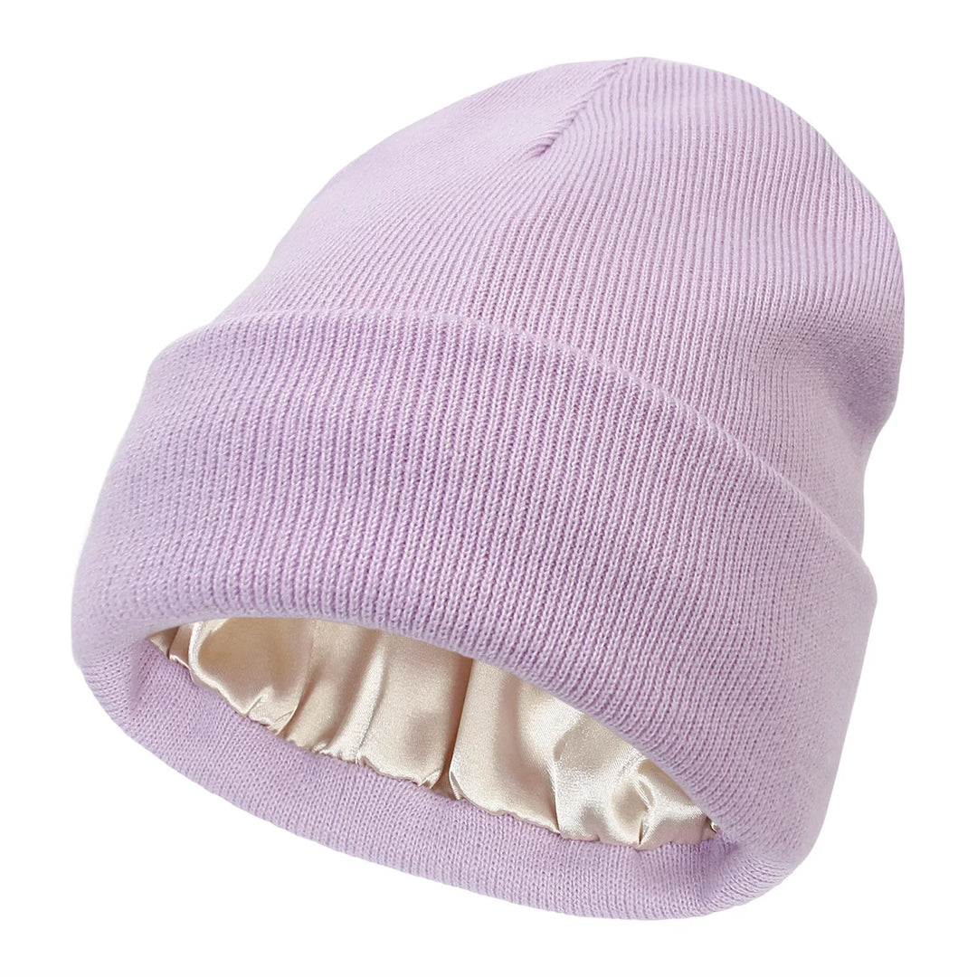 Winter Hat For Women Silk Satin Lined Beanies Chunky Caps Men Warm Fashion Women Bonnet Skullies Caps Male Female Balaclava Hats  Amaijoin