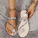 Carregue a imagem no visualizador da Galeria, Sandals Women&#39;s Summer New Fashion Beach Sandals Rhinestone Flat Slippers Luxury Sandals Women Designers Designer Shoes  Amaijoin
