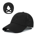 Carregue a imagem no visualizador da Galeria, Summer Solid Color Baseball Caps Golf Wear Women Sport Leisure Cross Ponytail Hat Mesh Quick-Drying Half-Hollow Men&#39;s Peaked Cap  Amaijoin
