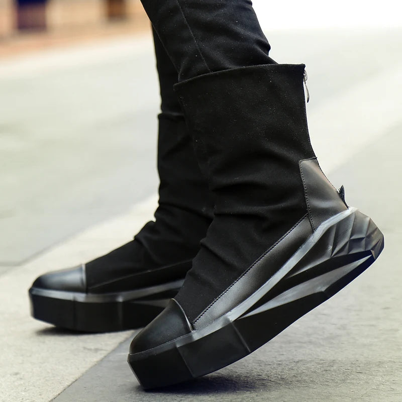 Men's High Top Boots Trendy All-match outdoor platform Round toe comfortable lightweight Wear-Resistant boots Spring Autumn Main  Amaijoin