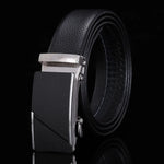 Carregue a imagem no visualizador da Galeria, For Men Famous Work Business Black Cowskin PU Strap Men Leather Belt Metal Automatic Buckle Brand High Quality Luxury Belts  Amaijoin
